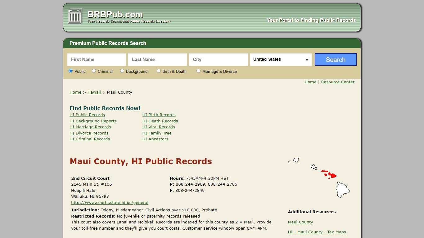 Maui County Public Records | Search Hawaii Government Databases